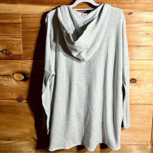 Athleta Purana Wrap Super Soft Heather Gray Cowl Neck Hooded Sweater - Picture 4 of 11